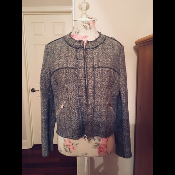 Grey and white jacket with silver hardware.  NWT - Picture 1 of 7
